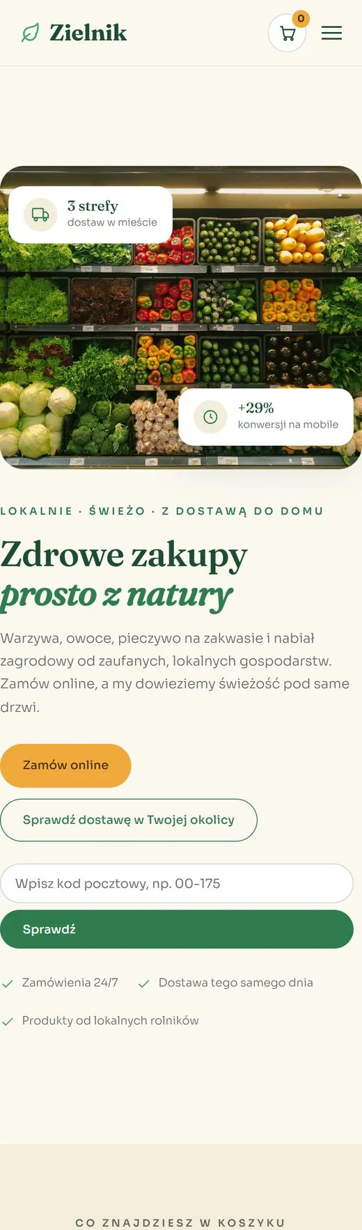 Realizacja PART-WEB: sklep internetowy z dostawą (Zielnik)