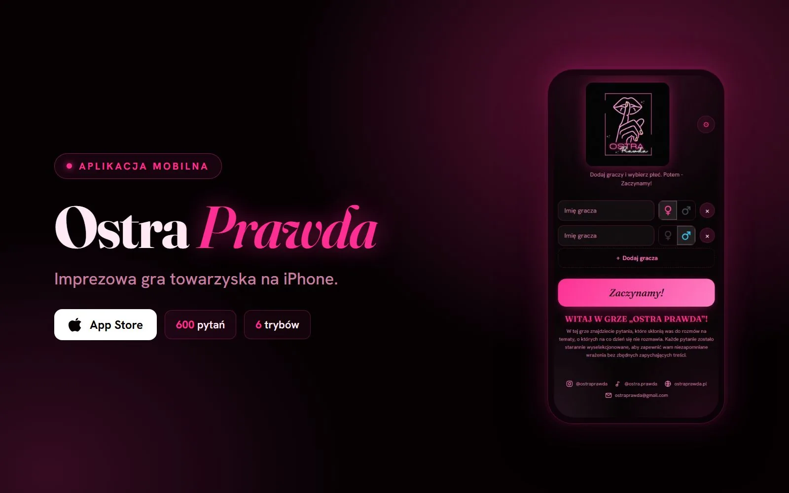 Realizacja: Ostra Prawda - aplikacja